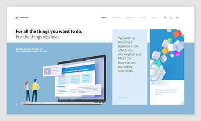 創意網站模板設計。網站和移動網站開發網頁設計的矢量插圖概念。易于編輯和自定義